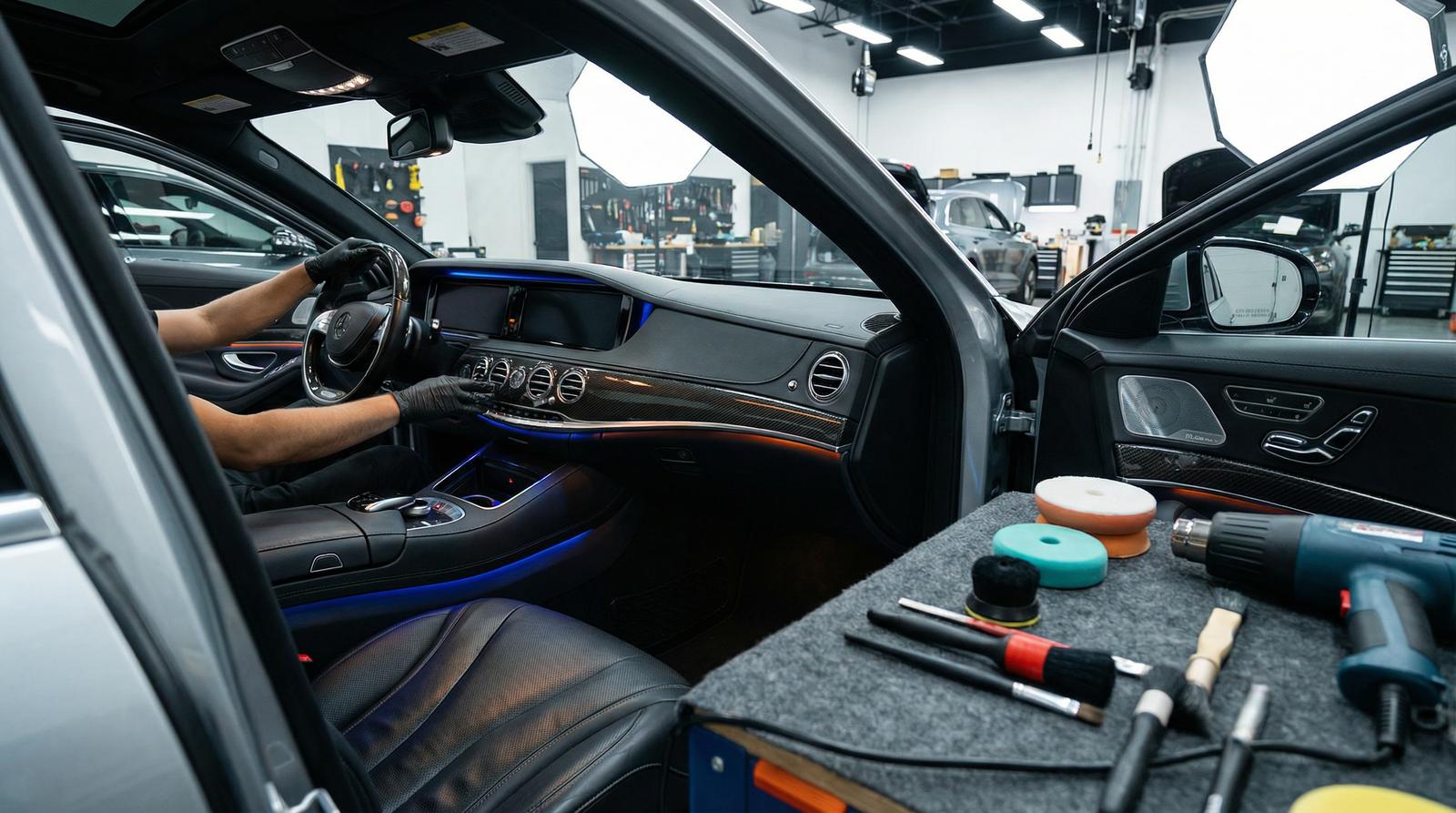 网红主播改装视频-碳纤维内饰改装